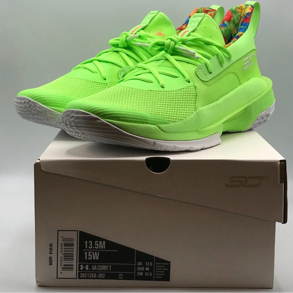Under Armour Size Mens 13.5 Green Curry 7 Sour Patch Basketball Shoes Sneakers